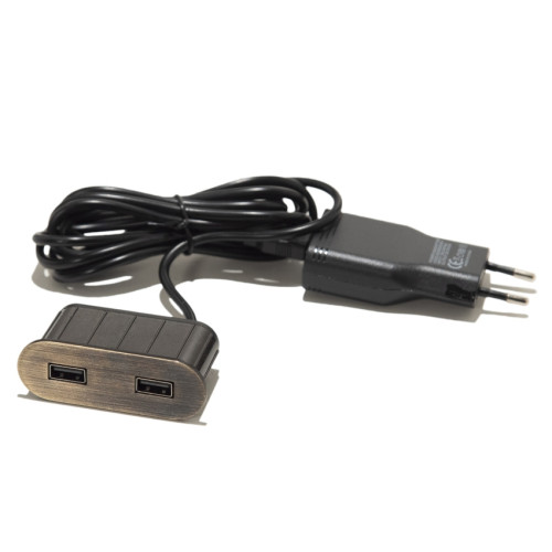 Розетка USB тип А+С в стол/мебель, состаренная бронза, Versapick ASA ASA-060.29Z.00063