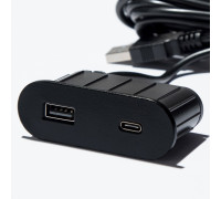 Розетка USB тип А+С в стол/мебель, черный, Versapick ASA