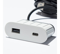 Розетка USB тип А+С в стол/мебель, белый, Versapick ASA