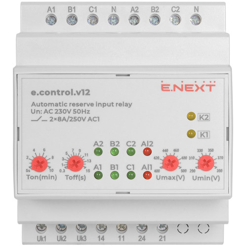 Реле автоматического ввода резерва, 8А, e.control.v12 Enext p0690022