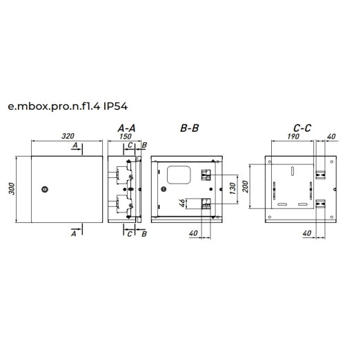 Щит для 1ф. счетчика + 4 модуля, навесной, IP54, e.mbox.pro.n.f1.4 Enext p0100224
