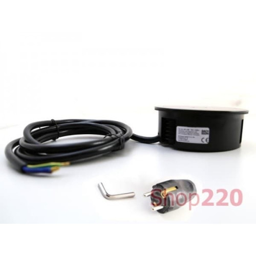 Блок розеток 2x220 в стол Bachmann TWIST 2, черный матовый