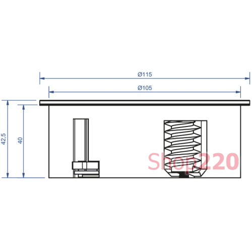 Блок розеток 2x220 в стол Bachmann TWIST 2, черный матовый