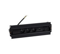 Блок розеток спиннер 3x220В + 2xUSB A+C + 2xKeystone для RJ45, черный, S486 Simon