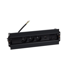 Блок розеток спиннер 3x220В + 2xUSB A+C + 2xKeystone для RJ45, черный, S486 Simon