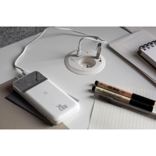 Врезной блок розеток 220В + USB тип C, черный, S483 Simon