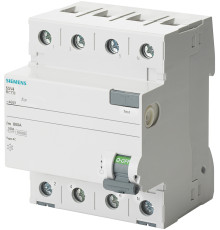 Устройство защитного отключения 63А, 30мА, 4 полюса, тип АС, Siemens