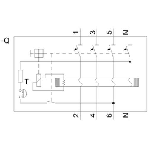 Устройство защитного отключения 63А, 30мА, 4 полюса, тип АС, Siemens 5SV4346-0