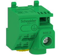 Клеммный блок PE, 5 выходов, 1x25 мм кв + 4x4 мм кв, Schneider Electric LGYT1E05