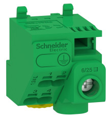 Клеммный блок PE, 5 выходов, 1x25 мм кв + 4x4 мм кв, Schneider Electric LGYT1E05