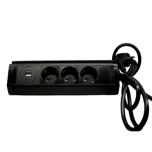 Угловая мебельная розетка с USB А+С, ElectroHouse EH-AR-308