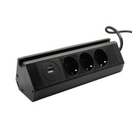 Угловая мебельная розетка с USB А+С, ElectroHouse EH-AR-308