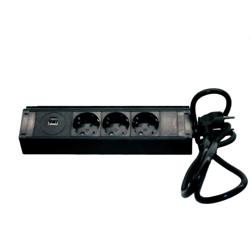 Угловая мебельная розетка с USB А+С, ElectroHouse EH-AR-308
