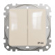 Выключатель 2-клавишный влагозащищенный IP44, бежевый, Sedna Design SDD212105