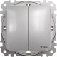 Выключатель 2-клавишный влагозащищенный IP44, алюминий, Sedna Design SDD213105