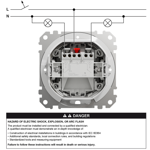 Выключатель 2-клавишный влагозащищенный IP44, черный, Sedna Design SDD214105