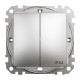 Выключатель IP44 2-клавишный, матовый алюминий, Sedna Design SDD270105