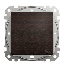 Выключатель 2-клавишный влагозащищенный IP44, венге, Sedna Design