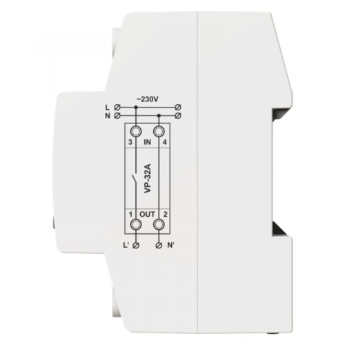 Реле напряжения 32А в компактном корпусе, VP-32A M2R DigiTop