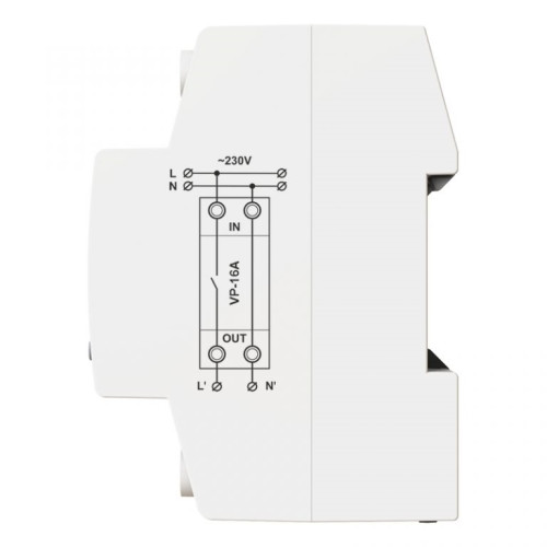 Реле напряжения 16А в компактном корпусе, VP-16A M2R DigiTop
