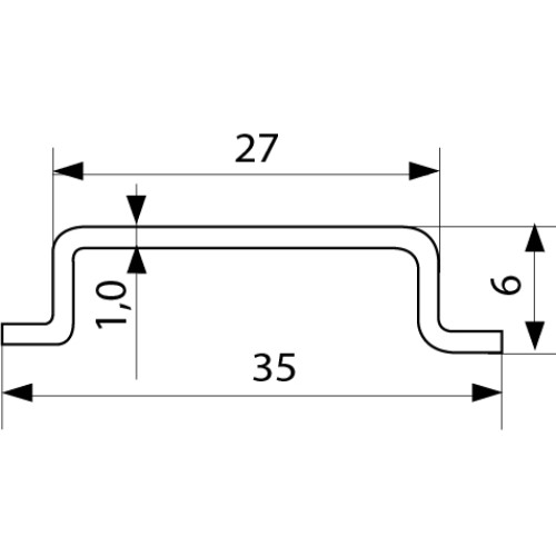 Din-рейка стальная, 1 метр, TH(TS)-35-1,0 Аско A0150010100