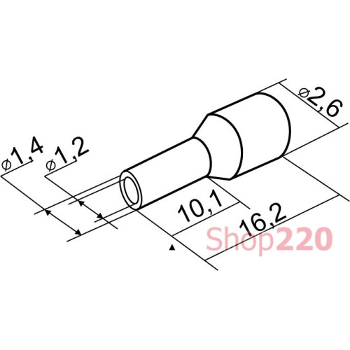 Наконечник трубчатый 0.75 мм кв удлиненный, синий, Аско A0060010016