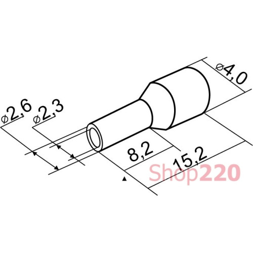Наконечник трубчатый 2.5 мм кв, красный, НТ 2,5-08 Аско A0060010047