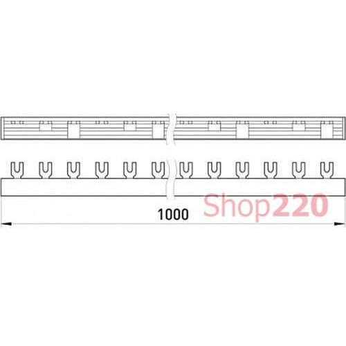 Гребенка соединительная 3-полюсная, 100А, 1 метр, e.bc.u.stand.3.100 Enext s180007