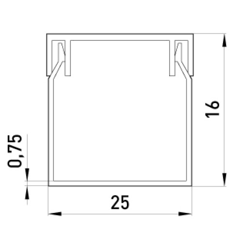 Короб пластиковый 25х16 мм, e.trunking.stand.25.16 Enext s033005