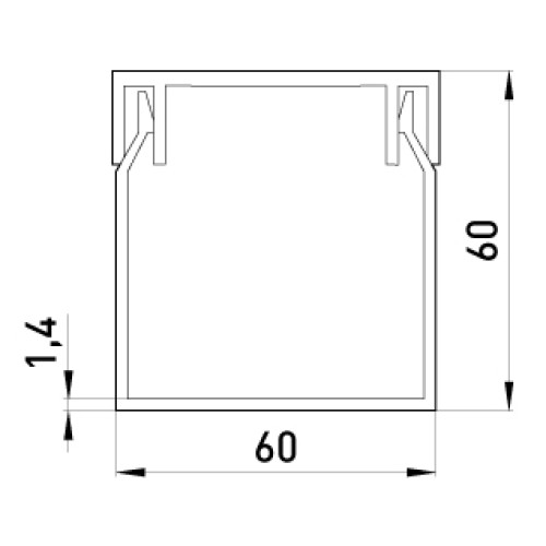 Короб пластиковый 60х60 мм, e.trunking.stand.60.60 Enext s033018