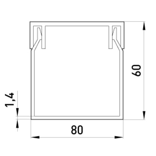 Короб пластиковый 80х60 мм, e.trunking.stand.80.60 Enext s033010