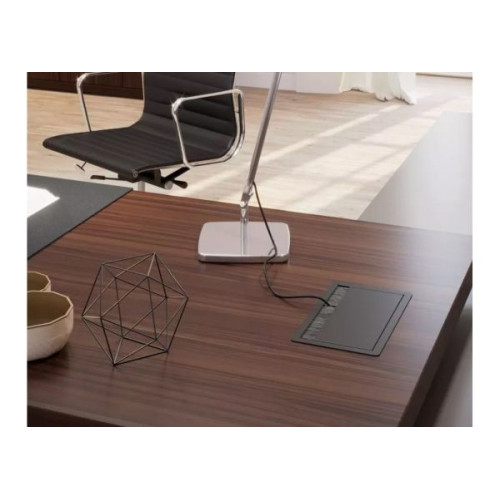 Врезной блок розеток для мебели, 3х220В + USB A+C, черный, Versaflap ASA 060.42F.00023