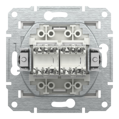 Розетка компьютерная RJ45 двойная, белый, Schneider Asfora