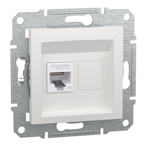 Розетка комп'ютерна RJ45 кат.6, білий, Schneider Asfora