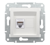 Розетка компьютерная RJ45 кат.6, белый, Schneider Asfora