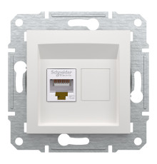 Розетка компьютерная RJ45, белый, Schneider Asfora