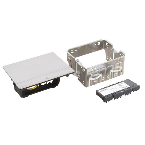 Выдвижной лючок для розеток, 4 модуля, нержавеющая сталь, INCARA Legrand 654800