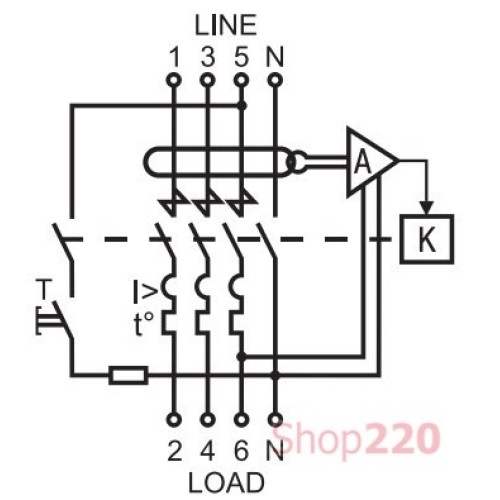 Трехфазный дифавтомат 25А, 30мА, кривая B, тип А, e.rcbo.pro.4.B25.30 Enext p0720030