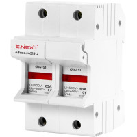 Держатель предохранителей 14х51 до 63А, 2 полюса, на дин-рейку, e.fuse.1451.h2 Enext i0300005