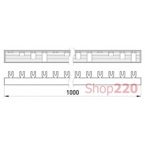 Гребенка соединительная 4-полюсная, 1 метр, e.bc.u.stand.4.100 Enext s180008