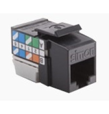 Компьютерный модуль RJ45 6, UTP, Keystone, черный, К45 Simon CJ645U