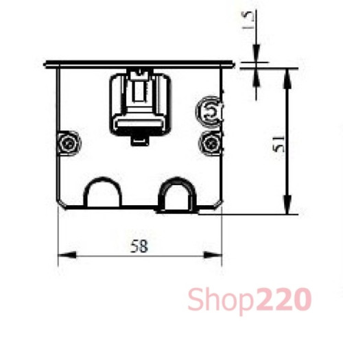 Врезной блок розеток 3х220В + USB тип С, алюминий, Versaframe ASA 060.40F.00007