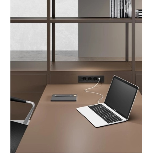 Врезной блок розеток 3х220В + USB тип С, белый, Versaframe ASA 060.40F.00008