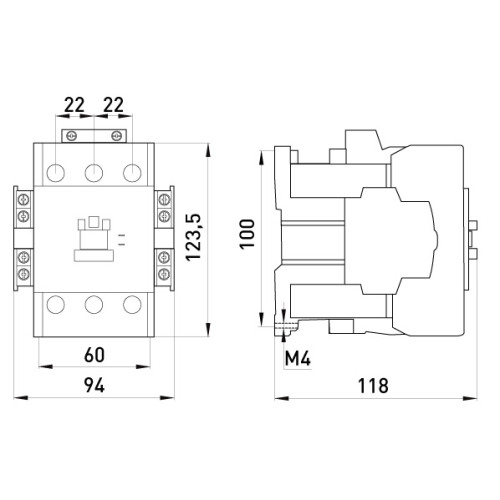 Контактор 85А, 220В, 1no+1nc, e.industrial.ukc.85.220 Enext i.0090005