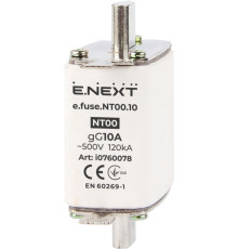 Предохранитель плавкий габарит 00, 10А., e.fuse.NT00.10 Enext