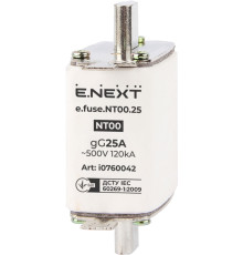Предохранитель плавкий габарит 00, 25А, e.fuse.NT00.25 Enext