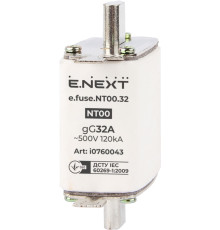 Предохранитель плавкий габарит 00, 32А., e.fuse.NT00.32 Enext