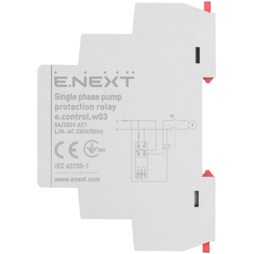 Реле контроля погружного насоса однофазное, e.control.w03 Enext i0310026