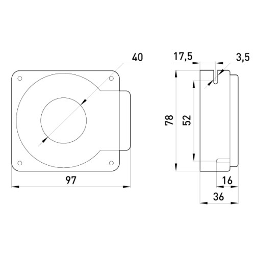 Измерительная катушка для реле типа klr, 250/3, e.trans.cur.kct.40s Enext i0640001