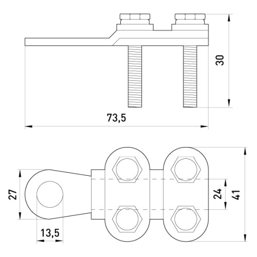 Наконечник кабельный на винтах, e.end.stand.clamp.150.185 Enext s0170007